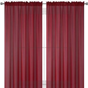 Red sheer curtains